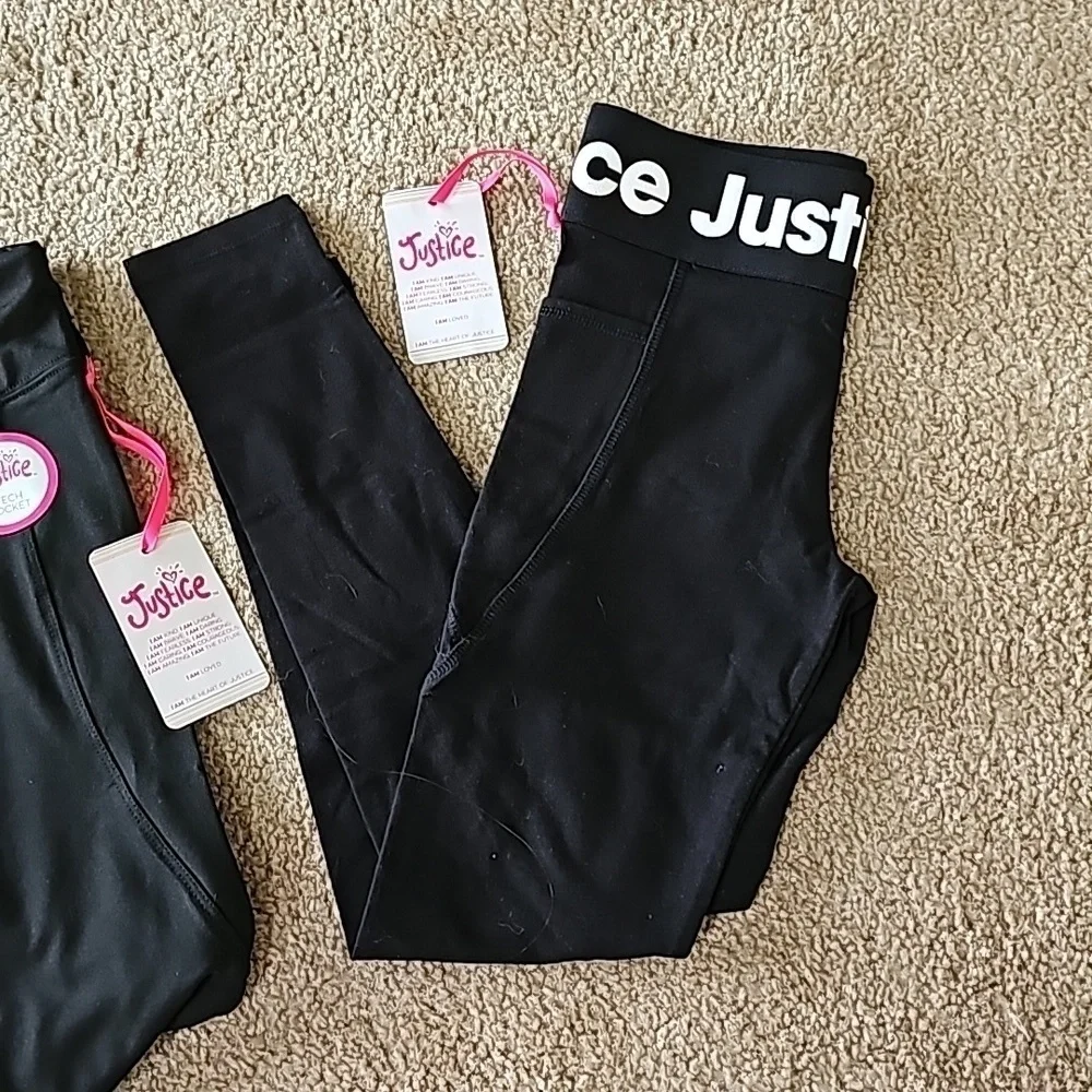 Girls Justice Black Legging Bundle Size Medium